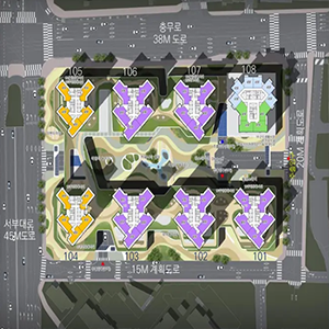 천안 쌍용 센트럴타워 단지배치도